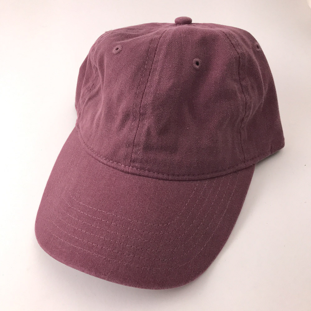 Washed Burgundy Muted Purple Cotton Dad Hat